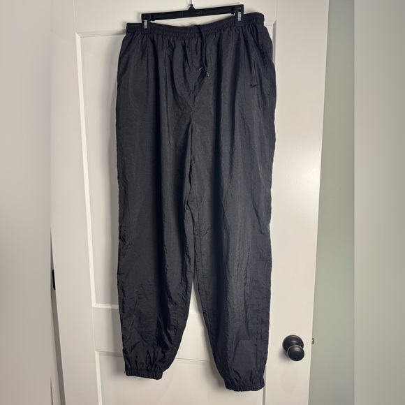 Vintage Nike Black Nylon Zip Cuff Windbreaker Pants Mens Xxl - Picture 1 of 9